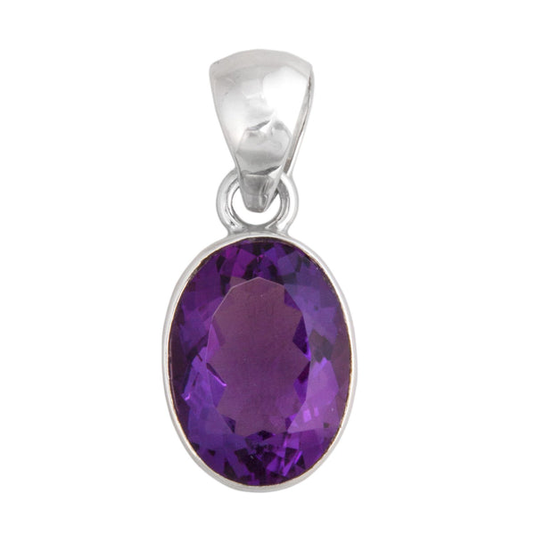 charles albert Sterling Silver Amethyst Oval Pendant Sterling Silver Pendants