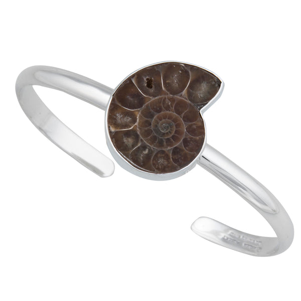 charles albert Sterling Silver Ammonite Mini Cuff Sterling Silver Bracelets + Cuffs