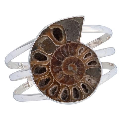 charles albert Sterling Silver Ammonite Multi-Band Cuff Sterling Silver Bracelets + Cuffs