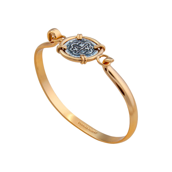 Charles Albert Sterling Silver And Alchemia Replica Spanish Coin Bangle Alchemia Bracelets + Cuffs