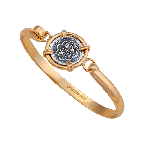 charles albert Sterling Silver and Alchemia Replica Spanish Coin Bangle Alchemia Bracelets + Cuffs