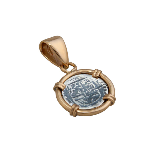 Charles Albert Sterling Silver And Alchemia Replica Spanish Reversible Coin Prong Pendant Sterling Silver Pendants