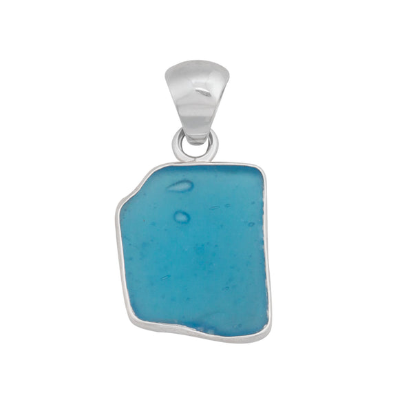 Charles Albert Sterling Silver Aqua Recycled Glass Pendant Sterling Silver Pendants
