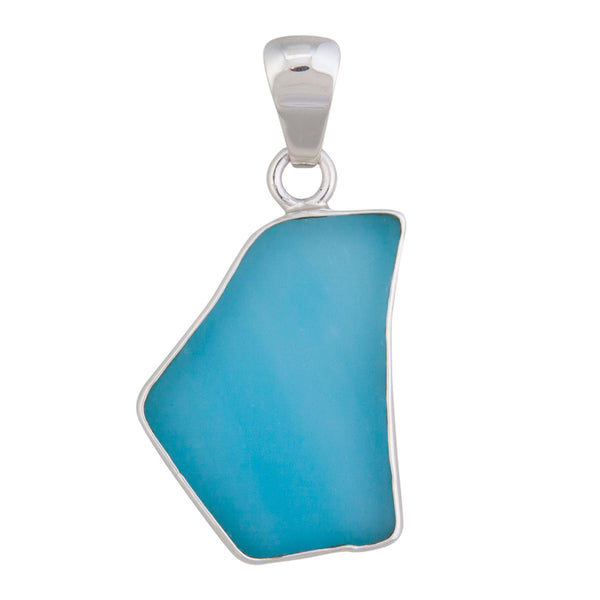 Charles Albert Sterling Silver Aqua Recycled Glass Pendant Sterling Silver Pendants