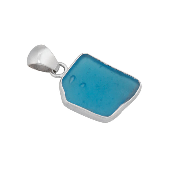 Charles Albert Sterling Silver Aqua Recycled Glass Pendant Sterling Silver Pendants