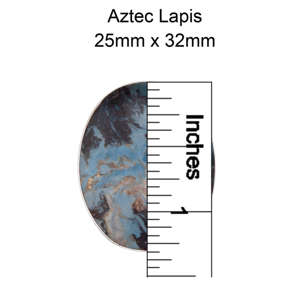 Charles Albert Sterling Silver Aztec Lapis Adjustable Ring Sterling Silver Rings