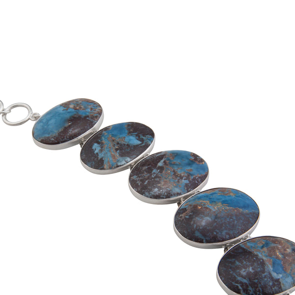 Charles Albert Sterling Silver Aztec Lapis Bracelet Sterling Silver Bracelets + Cuffs