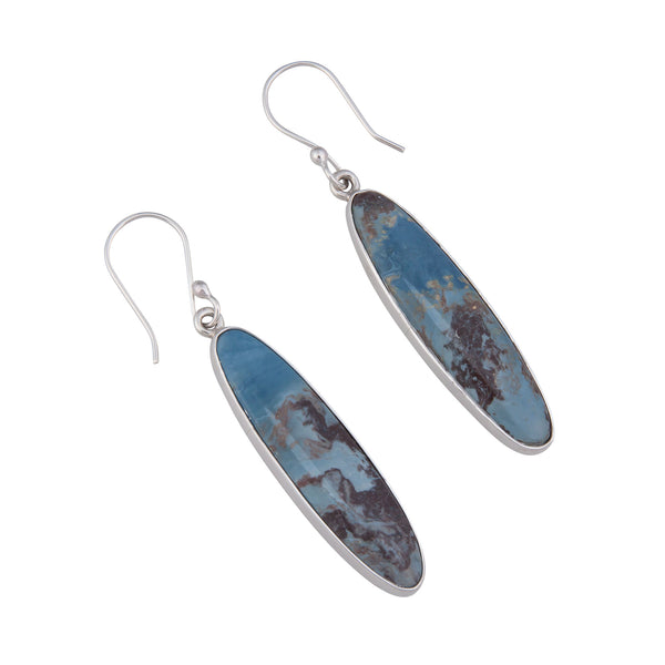 Charles Albert Sterling Silver Aztec Lapis Drop Earrings Sterling Silver Earrings