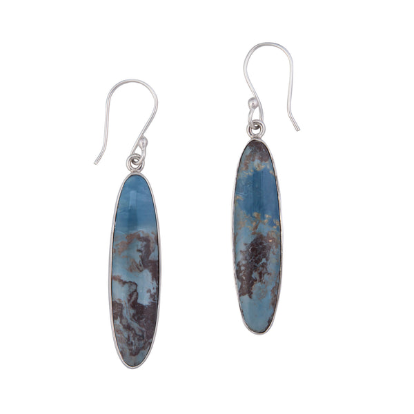 charles albert Sterling Silver Aztec Lapis Drop Earrings Sterling Silver Earrings