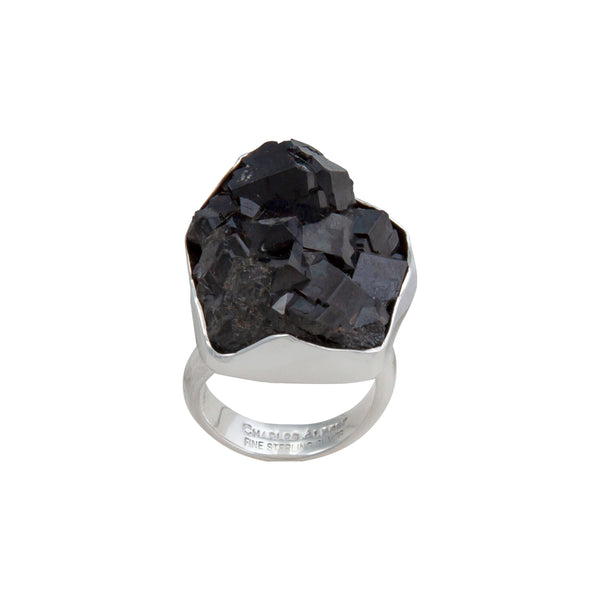 Charles Albert Sterling Silver Black Andradite Garnet Adjustable Ring Sterling Silver Rings