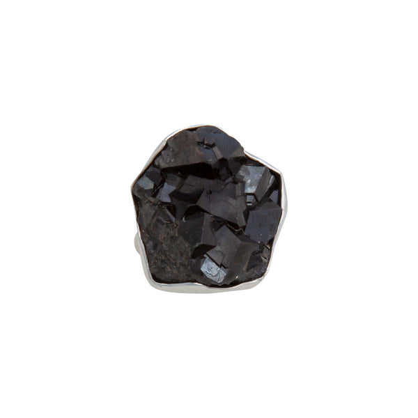 Charles Albert Sterling Silver Black Andradite Garnet Adjustable Ring Sterling Silver Rings