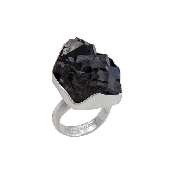 charles albert Sterling Silver Black Andradite Garnet Adjustable Ring Sterling Silver Rings