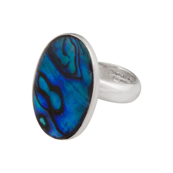 Charles Albert Sterling Silver Blue Abalone Adjustable Ring Sterling Silver Rings