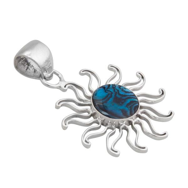 Charles Albert Sterling Silver Blue Abalone Sun Pendant Sterling Silver Pendants