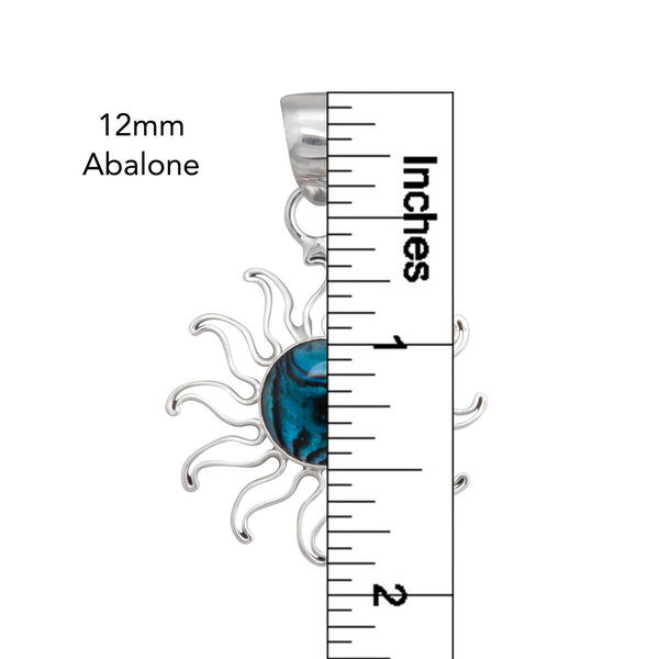 Charles Albert Sterling Silver Blue Abalone Sun Pendant Sterling Silver Pendants