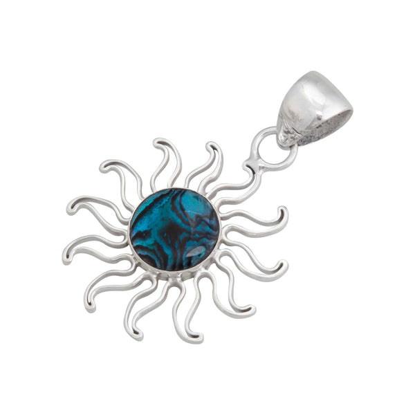 Charles Albert Sterling Silver Blue Abalone Sun Pendant Sterling Silver Pendants