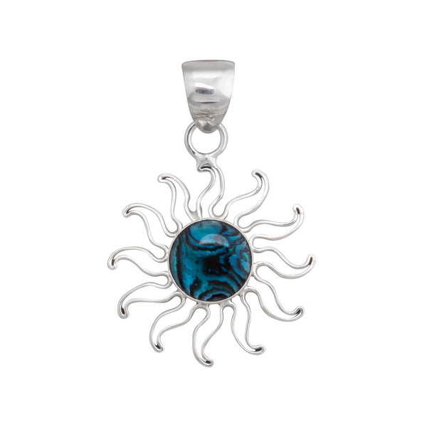 charles albert Sterling Silver Blue Abalone Sun Pendant Sterling Silver Pendants
