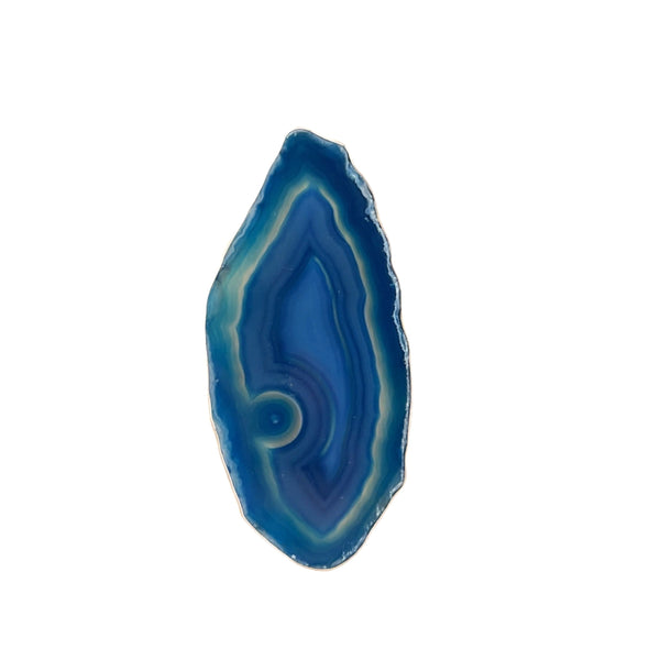 charles albert Sterling Silver Blue Agate Slice Adjustable Ring 30% Off - Discontinued Items