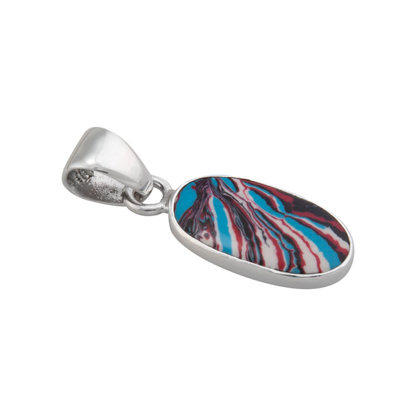 Charles Albert Sterling Silver Blue Fordite Pendant Sterling Silver Pendants