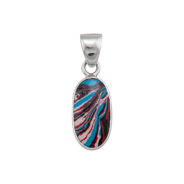 charles albert Sterling Silver Blue Fordite Pendant Sterling Silver Pendants