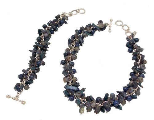 charles albert Sterling Silver Blue Multi Stone Chachki Set 30% Off - Discontinued Items