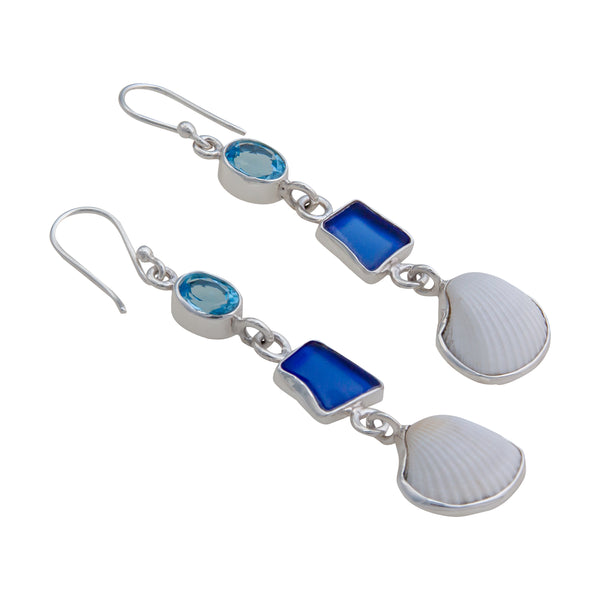 Charles Albert Sterling Silver Blue Ocean Breeze Drop Earrings Sterling Silver Earrings