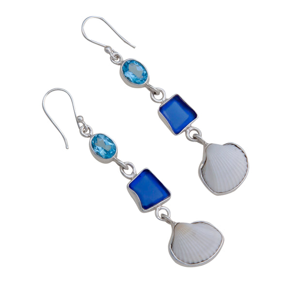 Charles Albert Sterling Silver Blue Ocean Breeze Drop Earrings Sterling Silver Earrings