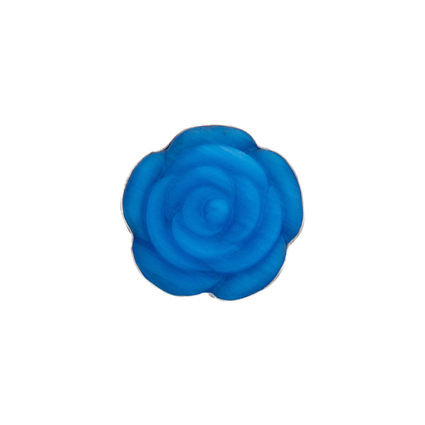Charles Albert Sterling Silver Blue Rose Fiber Optic Adjustable Ring Sterling Silver Rings