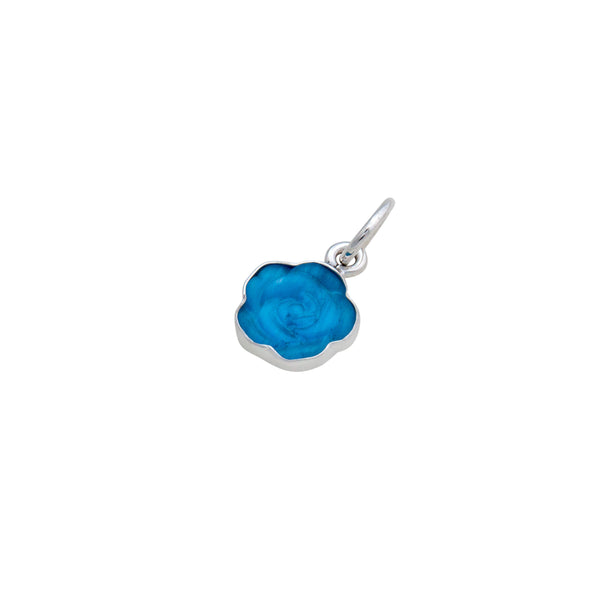 Charles Albert Sterling Silver Blue Rose Fiber Optic Petite Charm Pendant Sterling Silver Pendants
