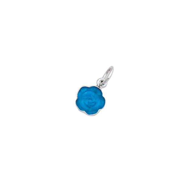 Charles Albert Sterling Silver Blue Rose Fiber Optic Petite Charm Pendant Sterling Silver Pendants