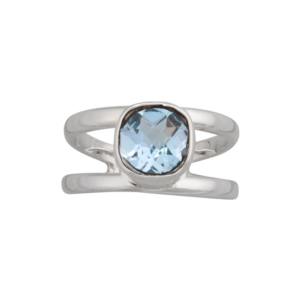 Charles Albert Sterling Silver Blue Topaz Adjustable Cuff Ring Sterling Silver Rings
