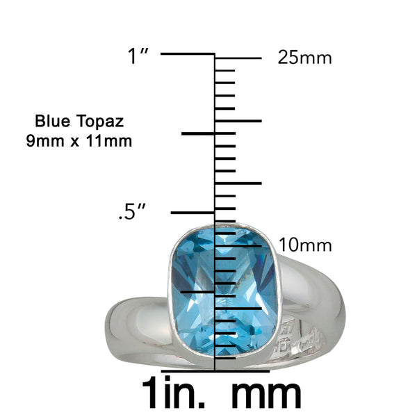 Charles Albert Sterling Silver Blue Topaz Adjustable Ring Sterling Silver Rings