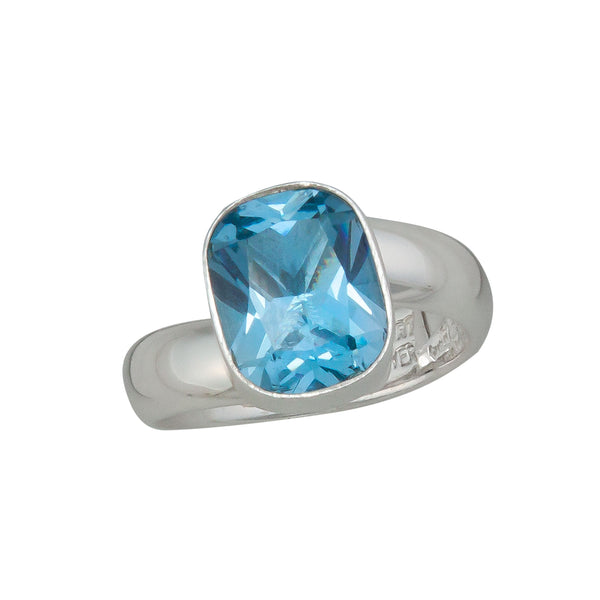 charles albert Sterling Silver Blue Topaz Adjustable Ring Sterling Silver Rings