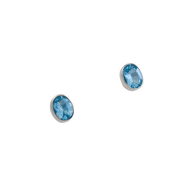 Charles Albert Sterling Silver Blue Topaz Post Earrings Sterling Silver Earrings