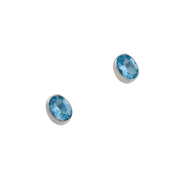 Charles Albert Sterling Silver Blue Topaz Post Earrings Sterling Silver Earrings