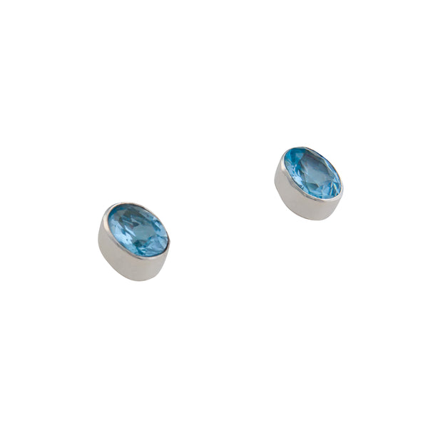 Charles Albert Sterling Silver Blue Topaz Post Earrings Sterling Silver Earrings