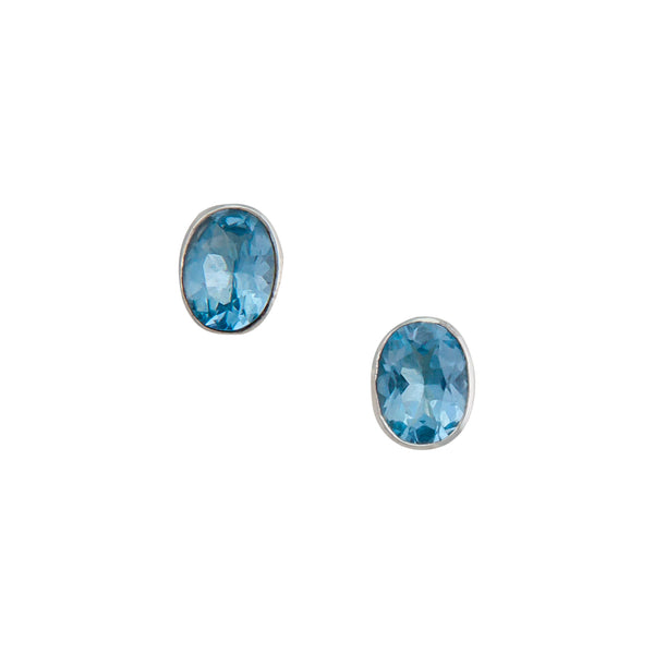 charles albert Sterling Silver Blue Topaz Post Earrings Sterling Silver Earrings