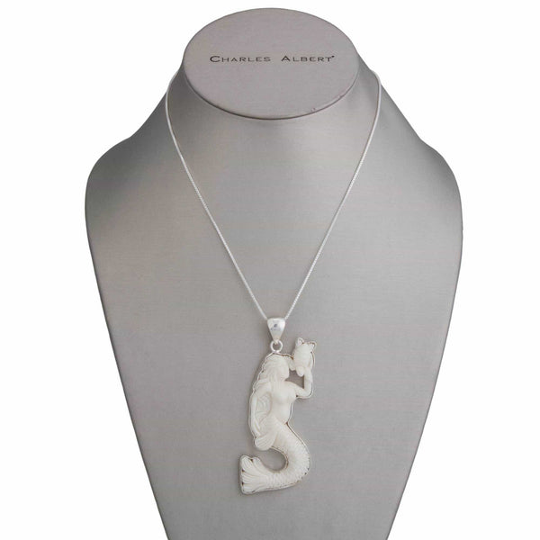 Charles Albert Sterling Silver Bone Mermaid Pendant Sterling Silver Pendants