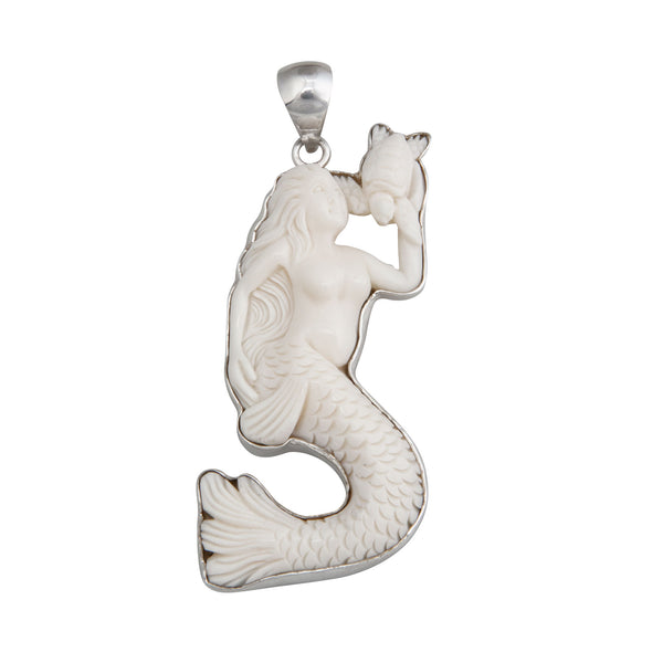 Charles Albert Sterling Silver Bone Mermaid Pendant Sterling Silver Pendants