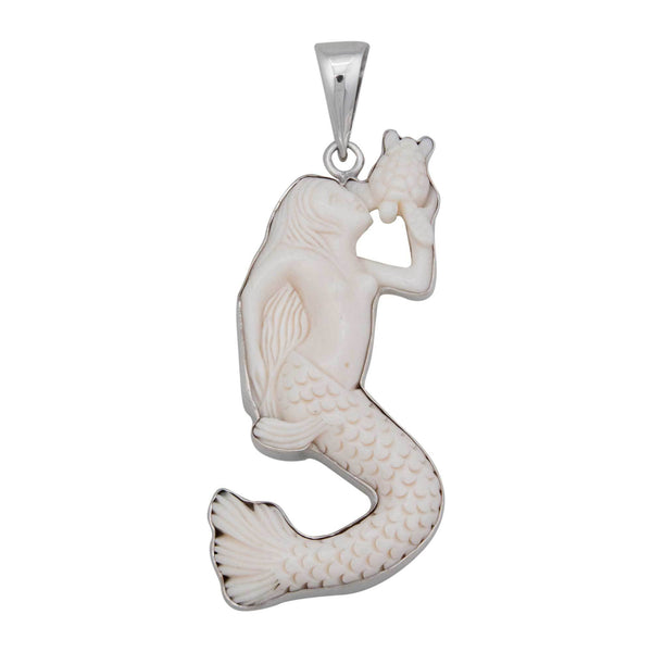 charles albert Sterling Silver Bone Mermaid Pendant Sterling Silver Pendants