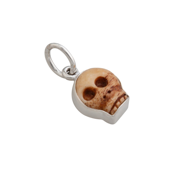 Charles Albert Sterling Silver Bone Skull Mini Charm Pendant Sterling Silver Pendants