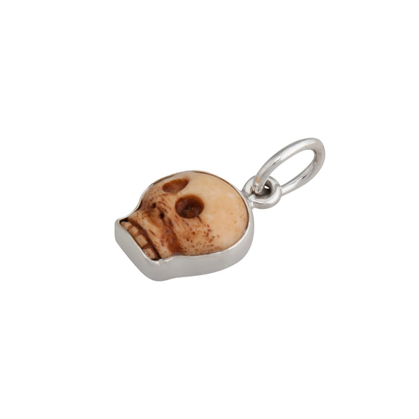 Charles Albert Sterling Silver Bone Skull Mini Charm Pendant Sterling Silver Pendants