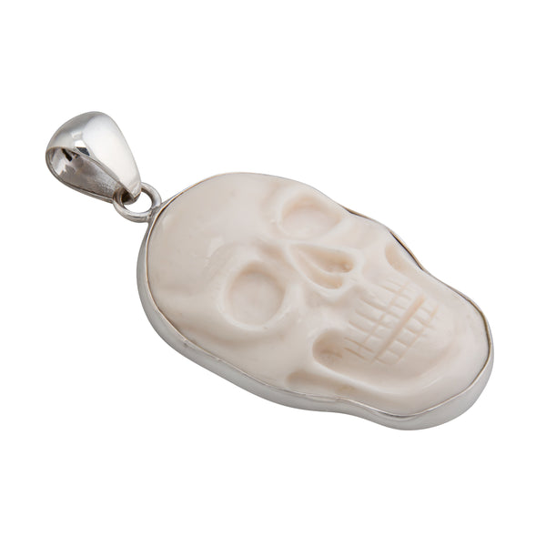 Charles Albert Sterling Silver Bone Skull Pendant - Large Sterling Silver Pendants