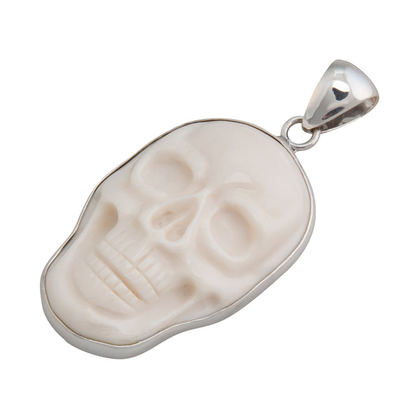 Charles Albert Sterling Silver Bone Skull Pendant - Large Sterling Silver Pendants