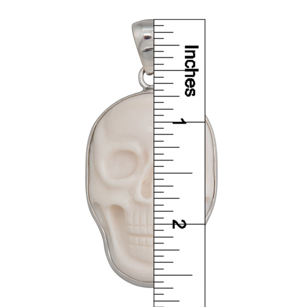Charles Albert Sterling Silver Bone Skull Pendant - Large Sterling Silver Pendants