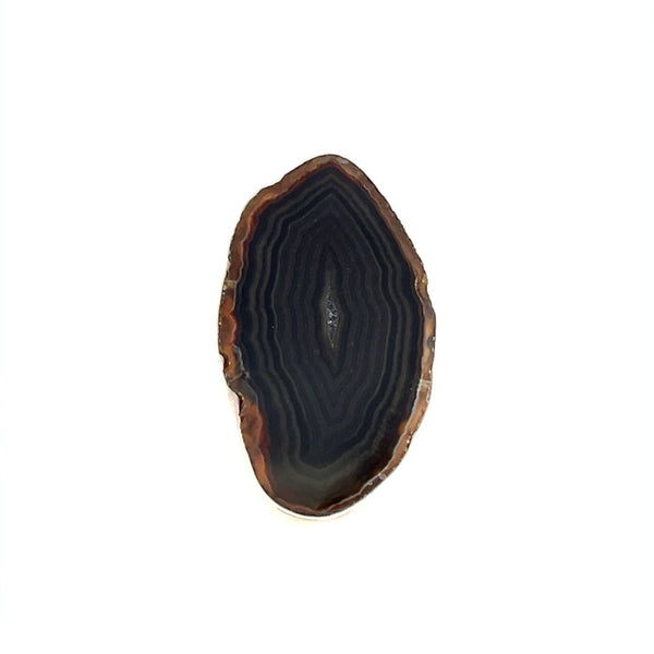 charles albert Sterling Silver Brown/Nude Agate Slice Adjustable Ring 30% Off - Discontinued Items