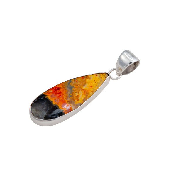 Charles Albert Sterling Silver Bumblebee Jasper Teardrop Pendant Sterling Silver Pendants