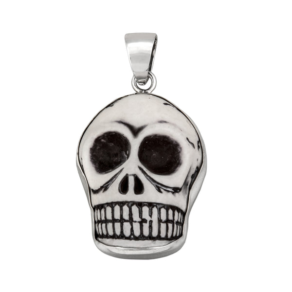 charles albert Sterling Silver Ceramic Skull Pendant Sterling Silver Pendants