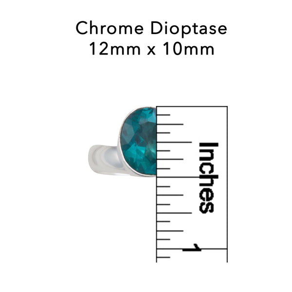 Charles Albert Sterling Silver Chrome Dioptase Adjustable Ring Sterling Silver Rings
