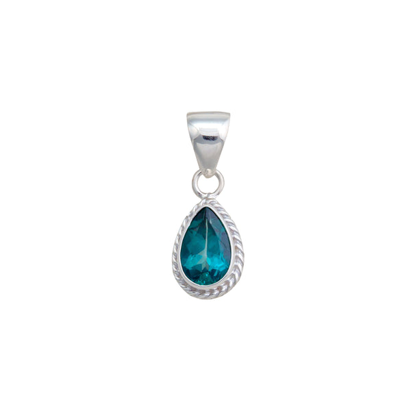 charles albert Sterling Silver Chrome Dioptase Teardrop Rope Pendant Sterling Silver Pendants